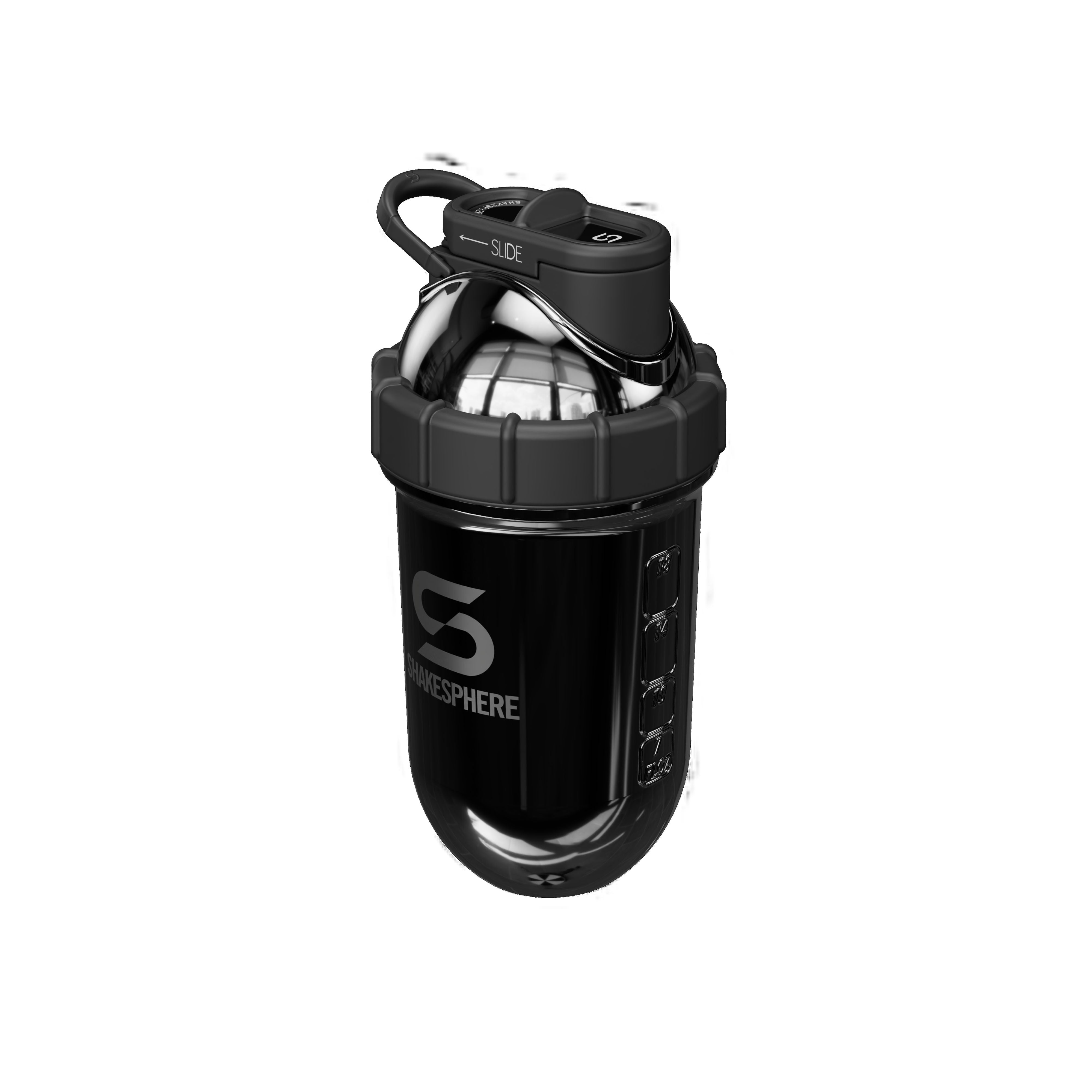 ShakeSphere Tumbler, Steel, Mirrored Black