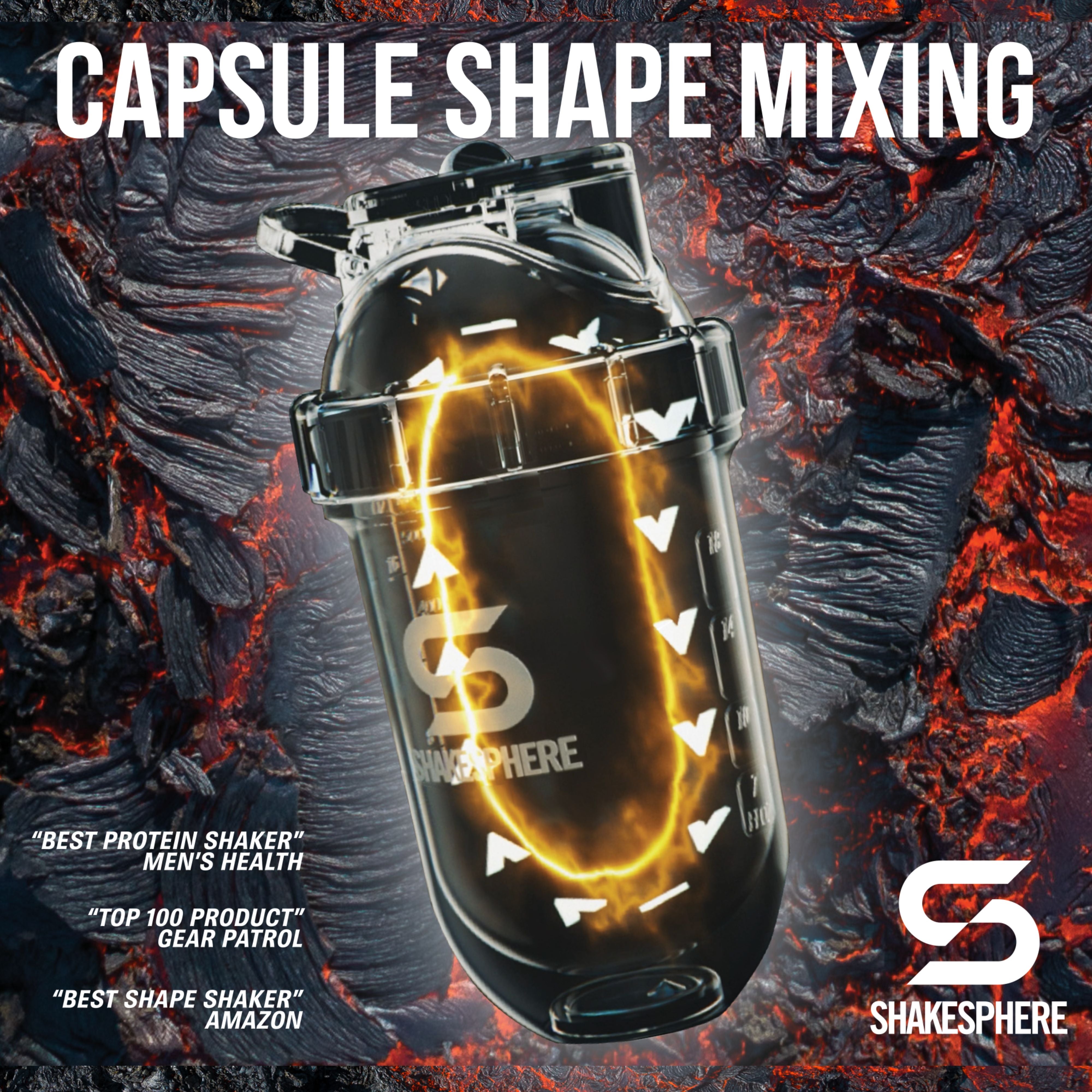 ShakeSphere Tumbler, Steel, Mirrored Black