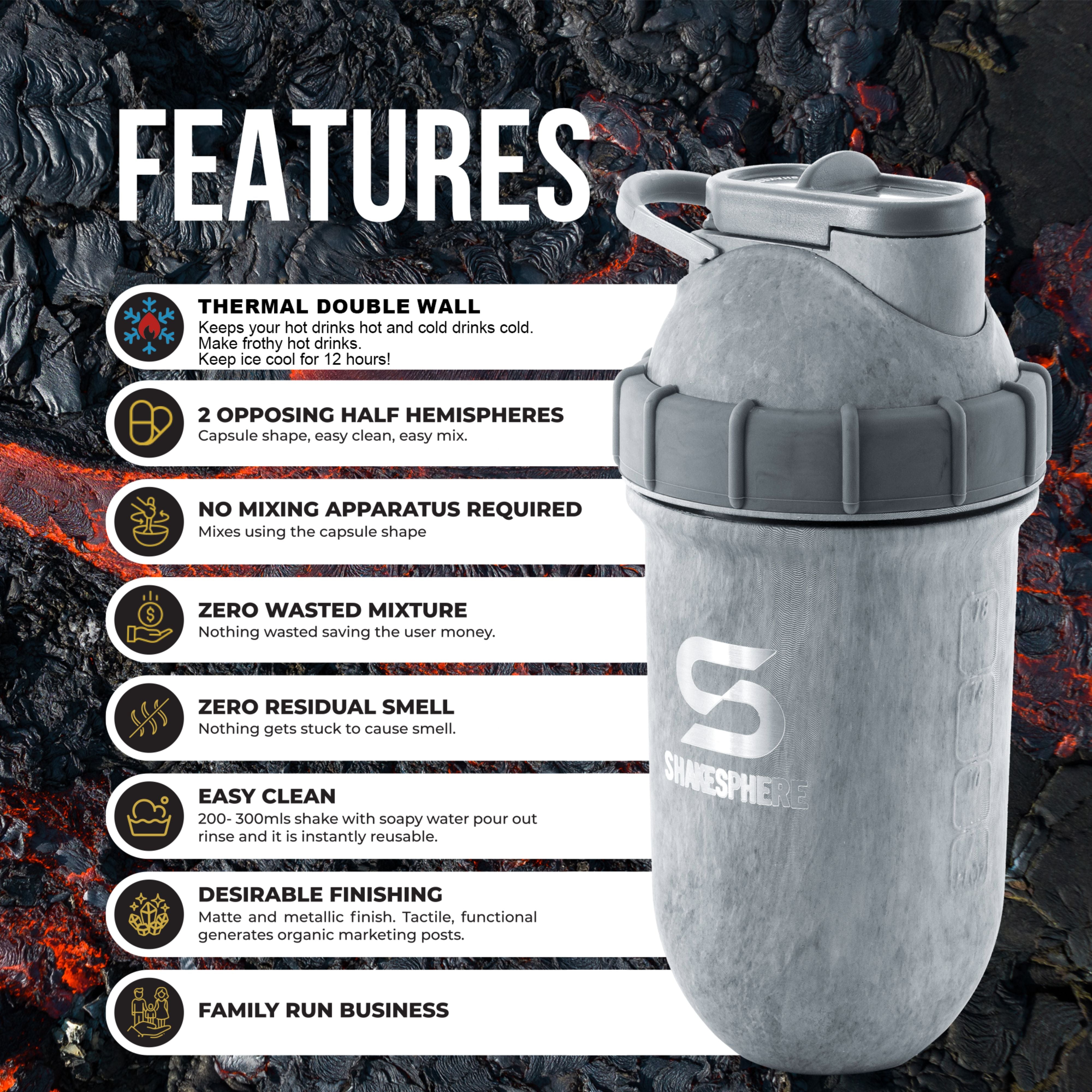ShakeSphere Tumbler, Steel, Concrete (Limited Edition)
