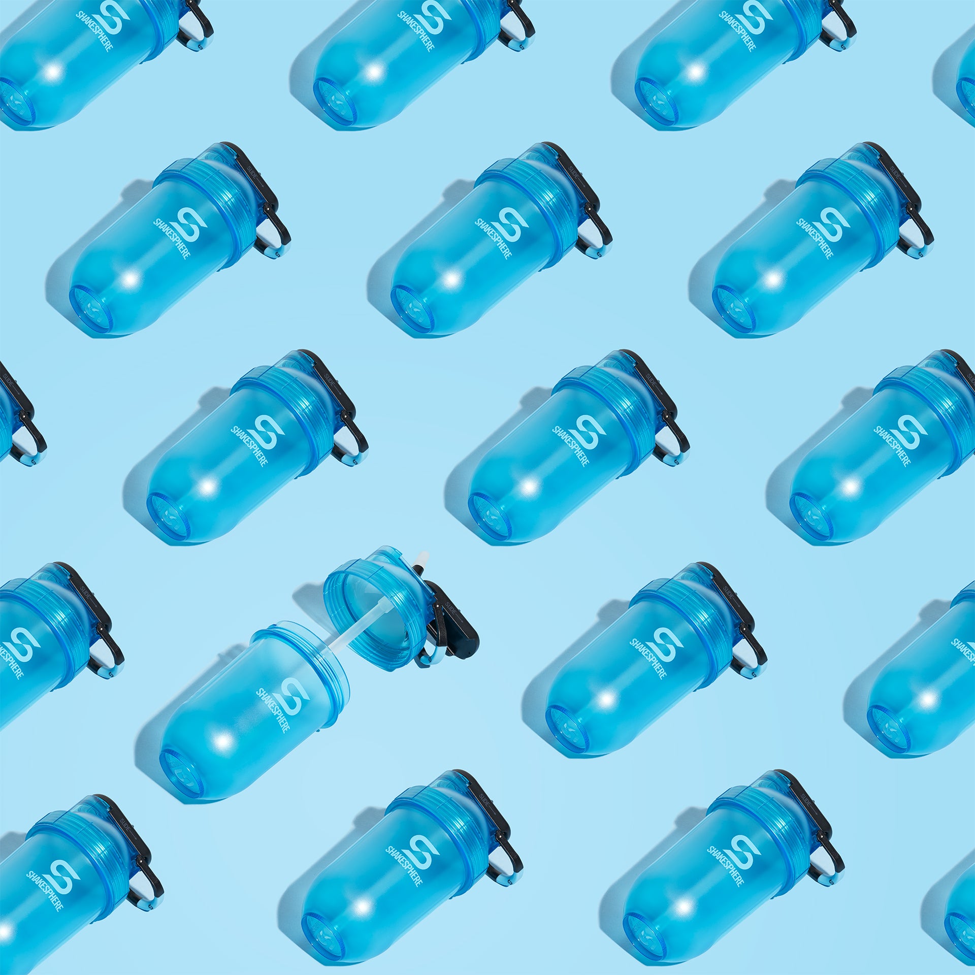 400ml Shakesphere Mini Flip Straw Shaker Blue