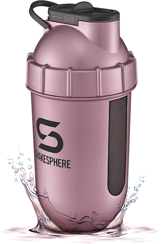 700mls ShakeSphere Tumbler View Rose Gold/Black Logo/Black Window