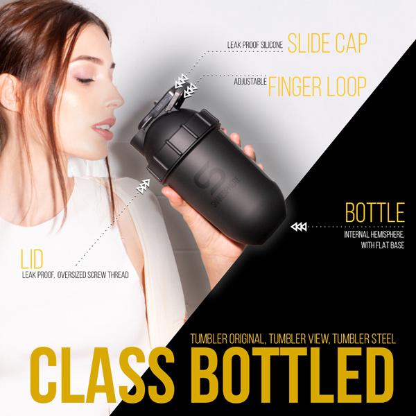 700mls ShakeSphere Tumbler View Matte White/Black Window