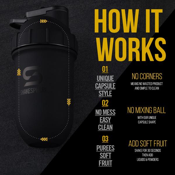 700mls ShakeSphere Tumbler Double Wall Steel Matte Black