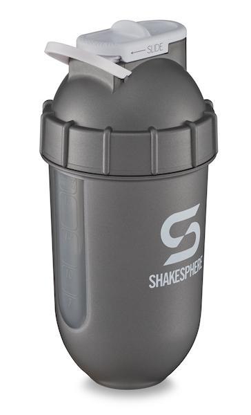 700mls ShakeSphere Tumbler View Gun Metal/White Logo/Clear Window