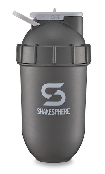 700mls ShakeSphere Tumbler View Gun Metal/White Logo/Clear Window