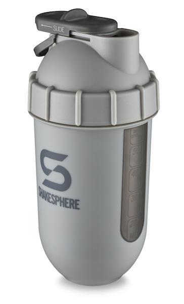 700mls ShakeSphere Tumbler View Matte Grey/Grey Logo/Black Window