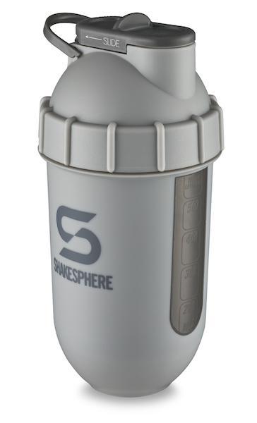 700mls ShakeSphere Tumbler View Matte Grey/Grey Logo/Black Window