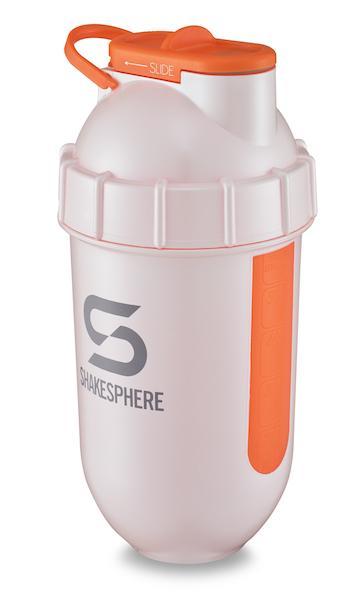 700mls ShakeSphere Tumbler View Pearl White/Orange Window