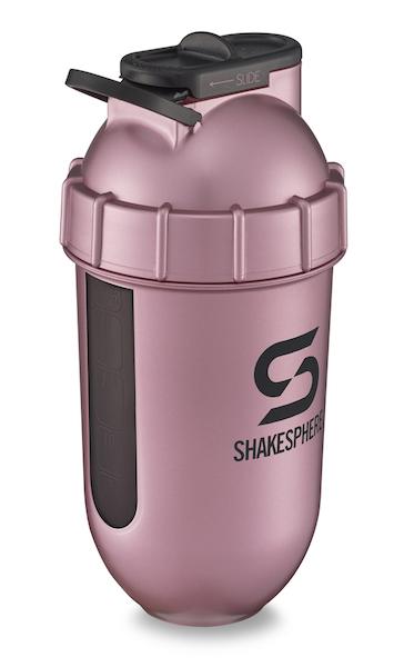 700mls ShakeSphere Tumbler View Rose Gold/Black Logo/Black Window