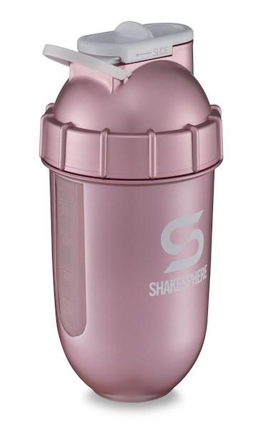 700mls ShakeSphere Tumbler View Rose Gold/White Logo/Clear Window