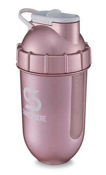 700mls ShakeSphere Tumbler View Rose Gold/White Logo/Clear Window