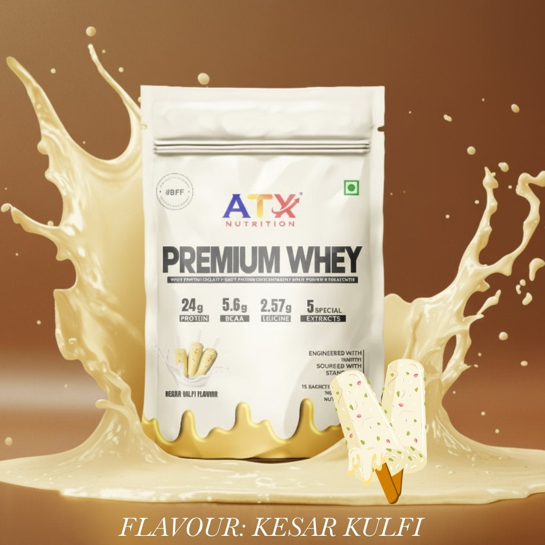 ATX Whey Kesar Kulfi | 525 GM | ISOLATE + CONCENTRATE + HYDROLYSATE | 15 SACHETS