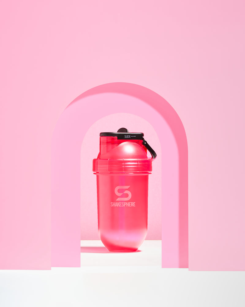400ml Shakesphere Mini Flip Straw Shaker Pink