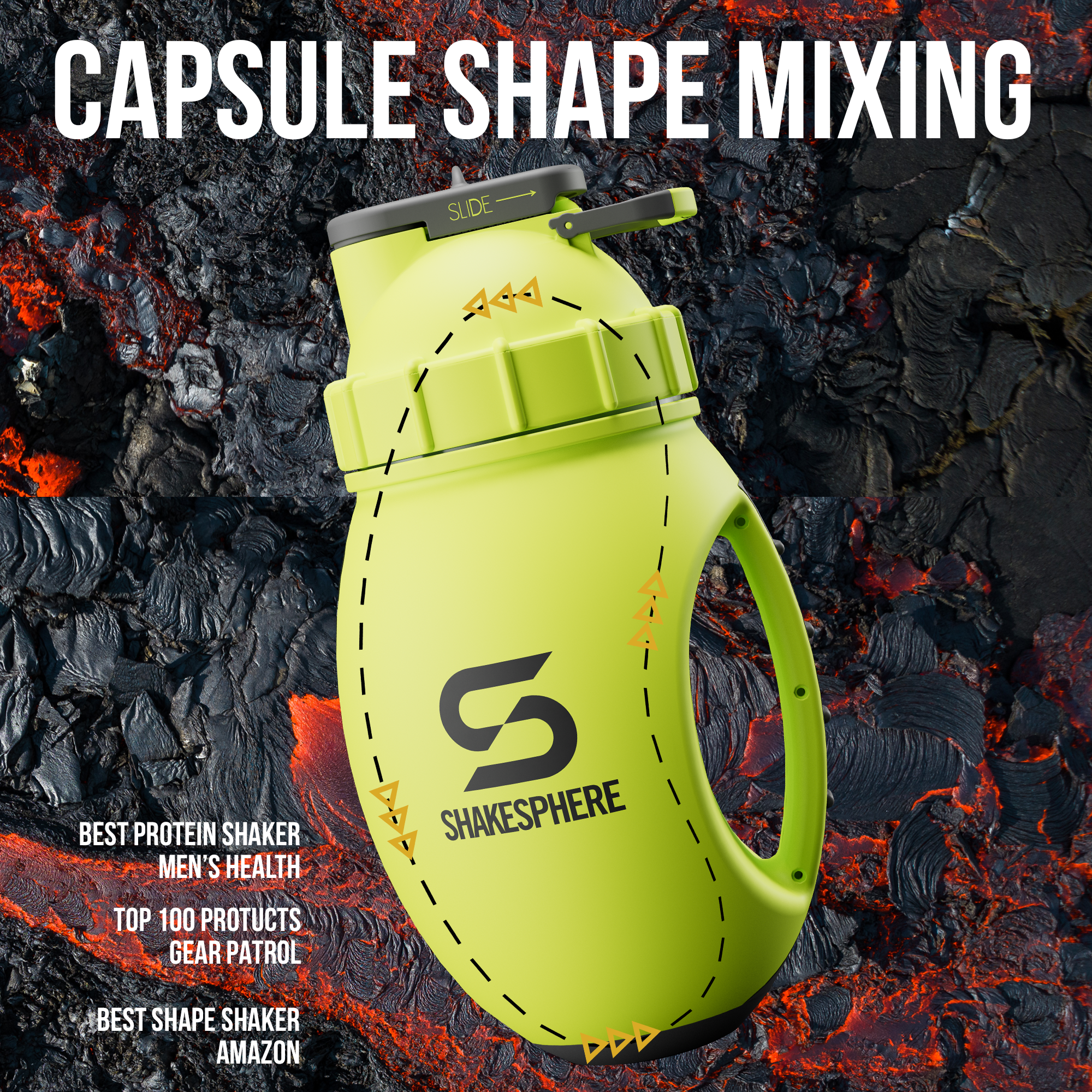 ShakeSphere Mixer Jug 1.3l Fluorescent Yellow