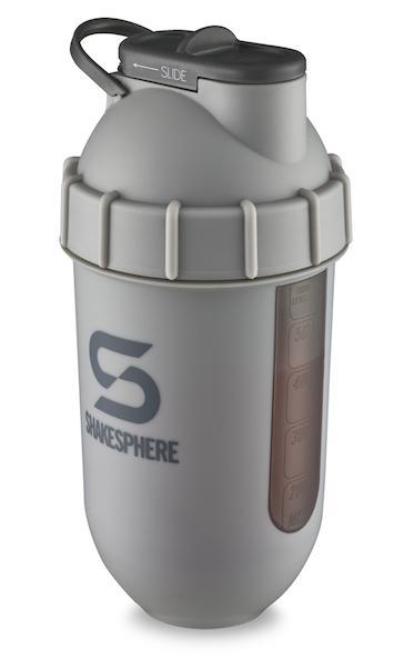 700mls ShakeSphere Tumbler View Matte Grey/Grey Logo/Black Window